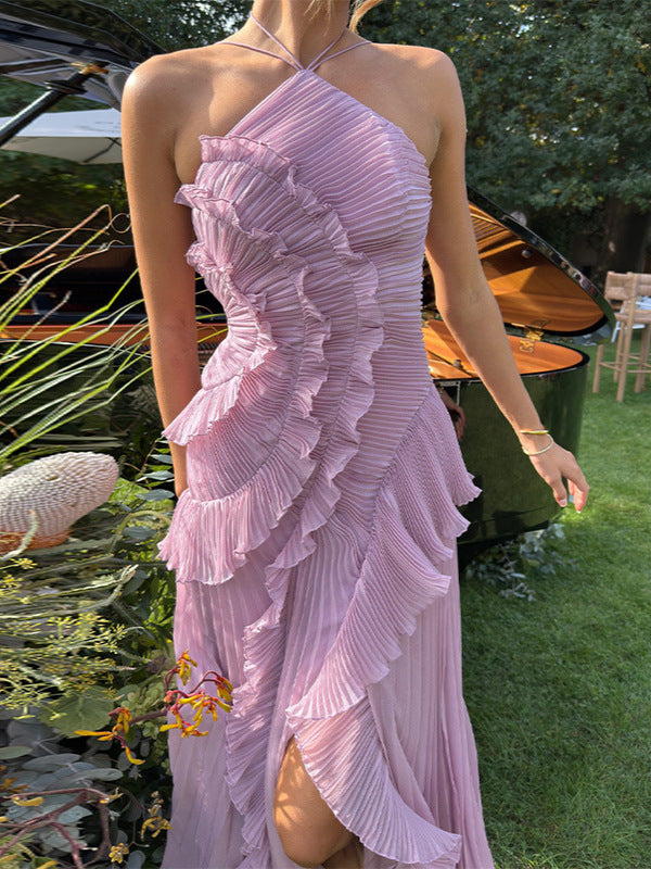 🥇Ethereal Pleated Strappy Dress