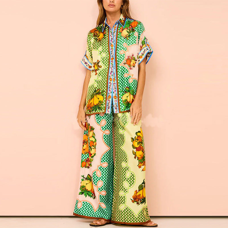 Modern Printed Suit Set | Loose Fit, Waist-Flattering Design