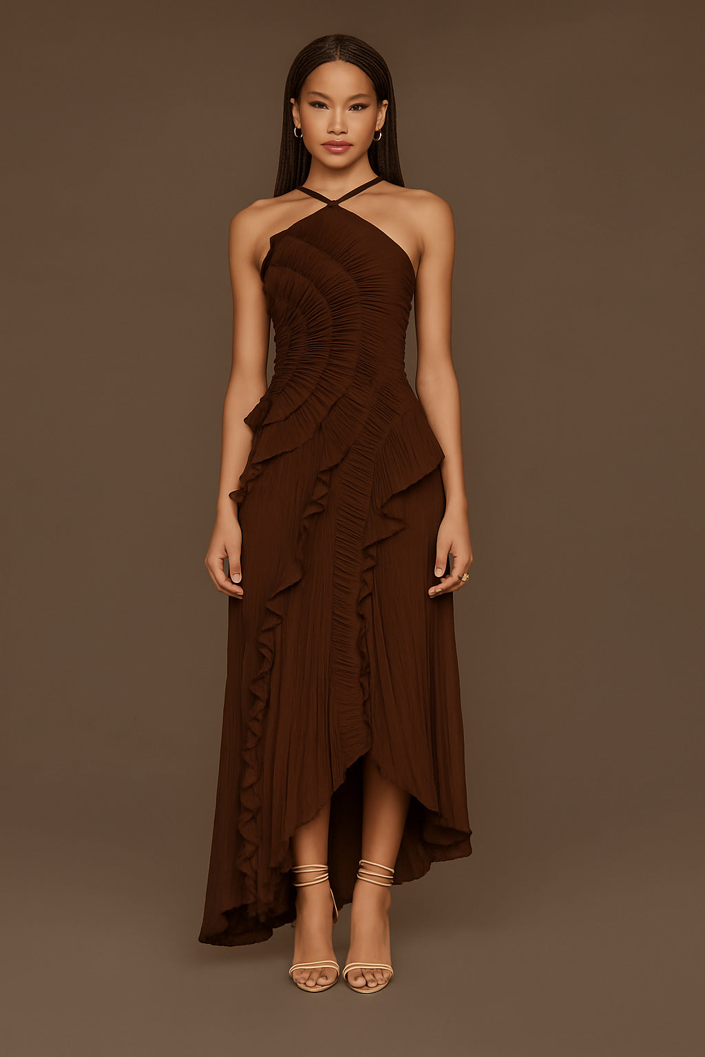 🥇Ethereal Pleated Strappy Dress