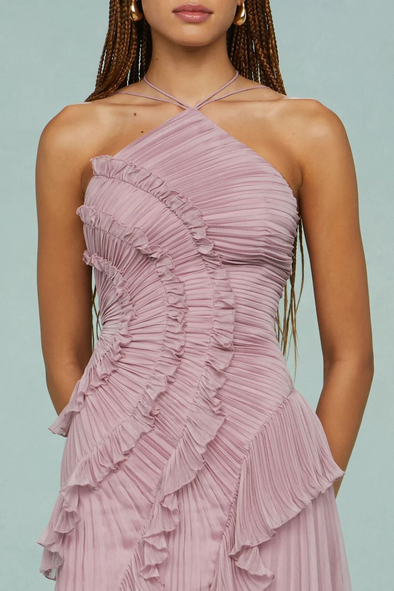 🥇Ethereal Pleated Strappy Dress