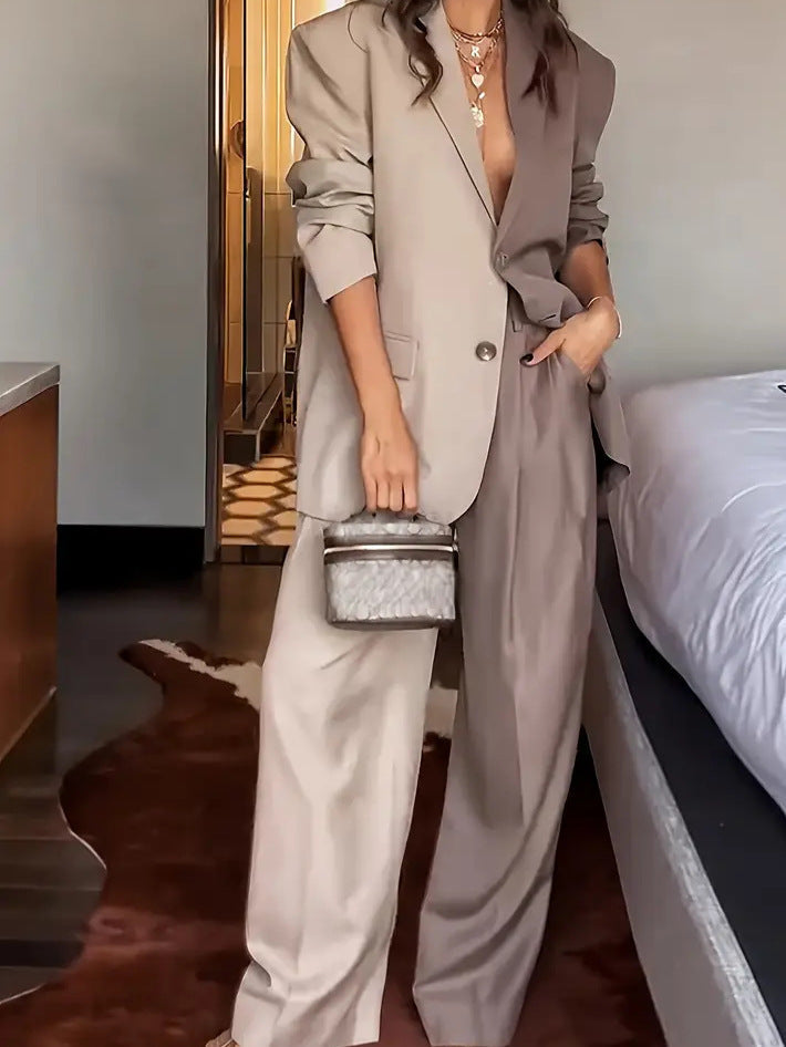 Stylish Two-Tone Blazer Set