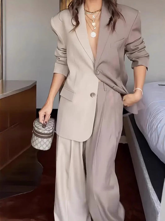 Stylish Two-Tone Blazer Set