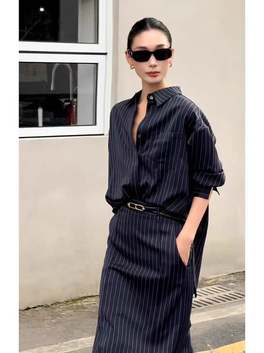 Striped Shirt and Skirt Set (Includes Matching Belt)