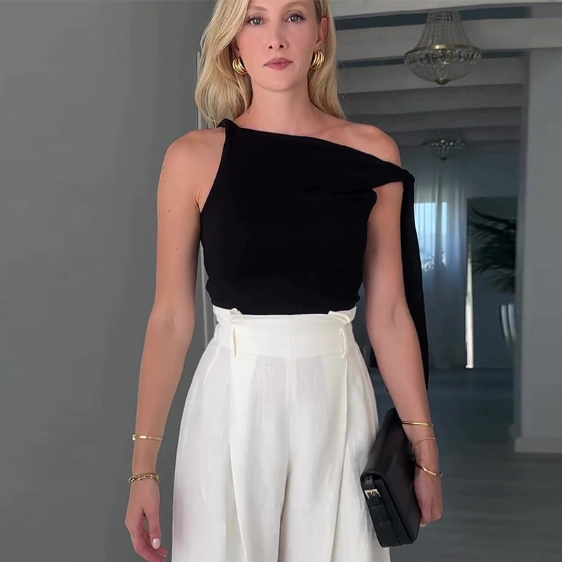 Stylish One-Shoulder Outfit Set