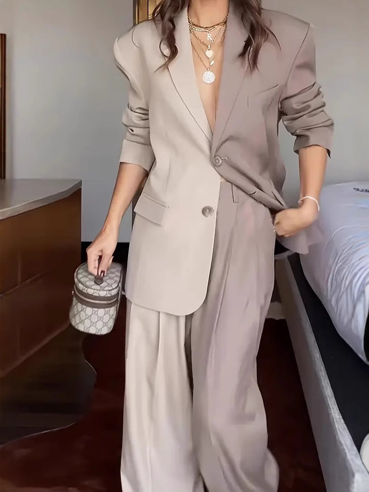 Stylish Two-Tone Blazer Set
