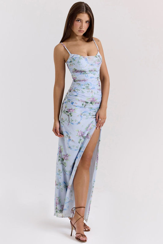 Slim Printed Halter Dress