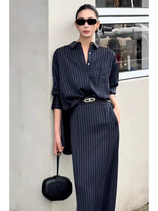 Striped Shirt and Skirt Set (Includes Matching Belt)