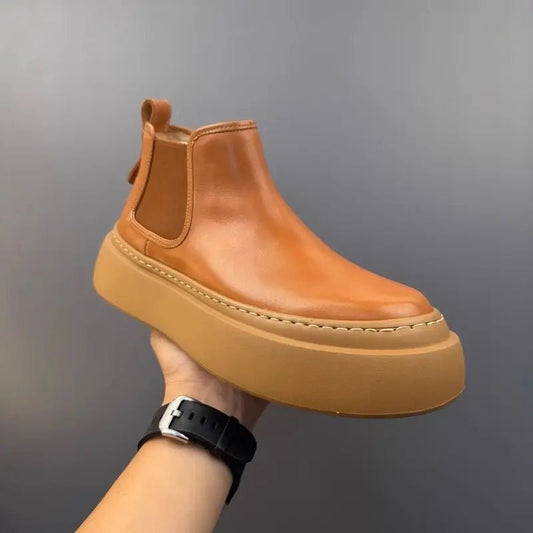 Genuine Leather Vintage Slip-On Handcrafted High-Top British-Style Dr. Martens Boots