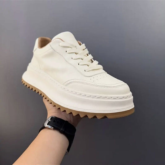 Handcrafted Horsehide Soft Thick-Sole Casual Retro Low-Top Sneakers
