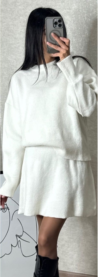 Chic Preppy Knit Sweater & Skirt Set