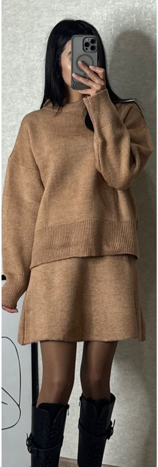 Chic Preppy Knit Sweater & Skirt Set