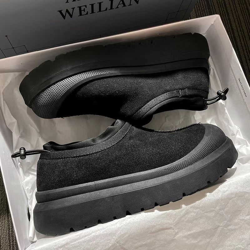 Winter Fleece-Lined Thick-Sole Genuine Leather Snow Boots