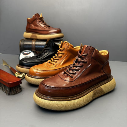 Handcrafted Vintage Horsehide British-Style Mid-Calf Boots