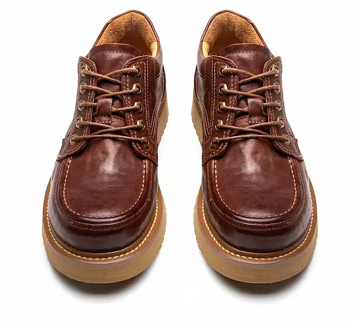 Handcrafted Vintage Lace-Up Soft-Sole Casual Business Leather Shoes