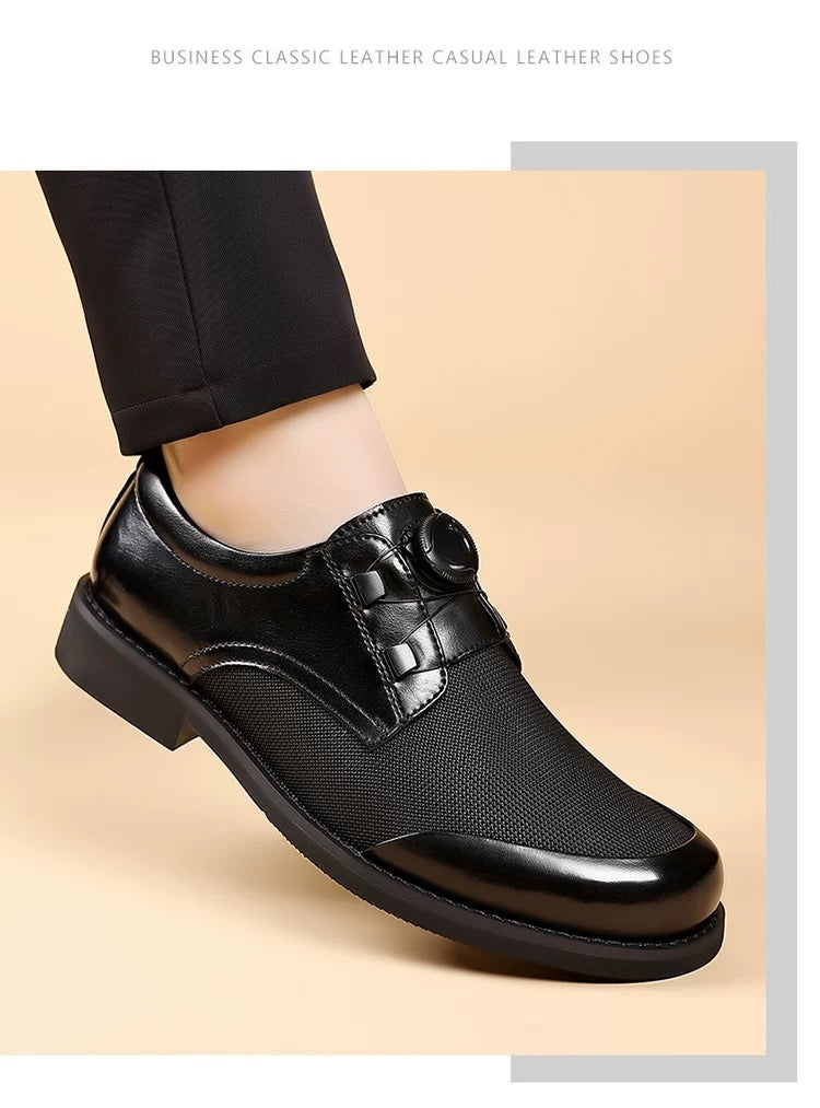 Rotating Buckle Ice-Resistant Mesh Comfortable Breathable Fashionable Versatile Leather Shoes