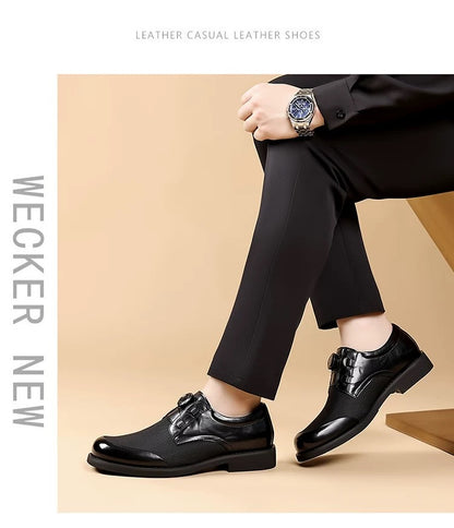 Rotating Buckle Ice-Resistant Mesh Comfortable Breathable Fashionable Versatile Leather Shoes