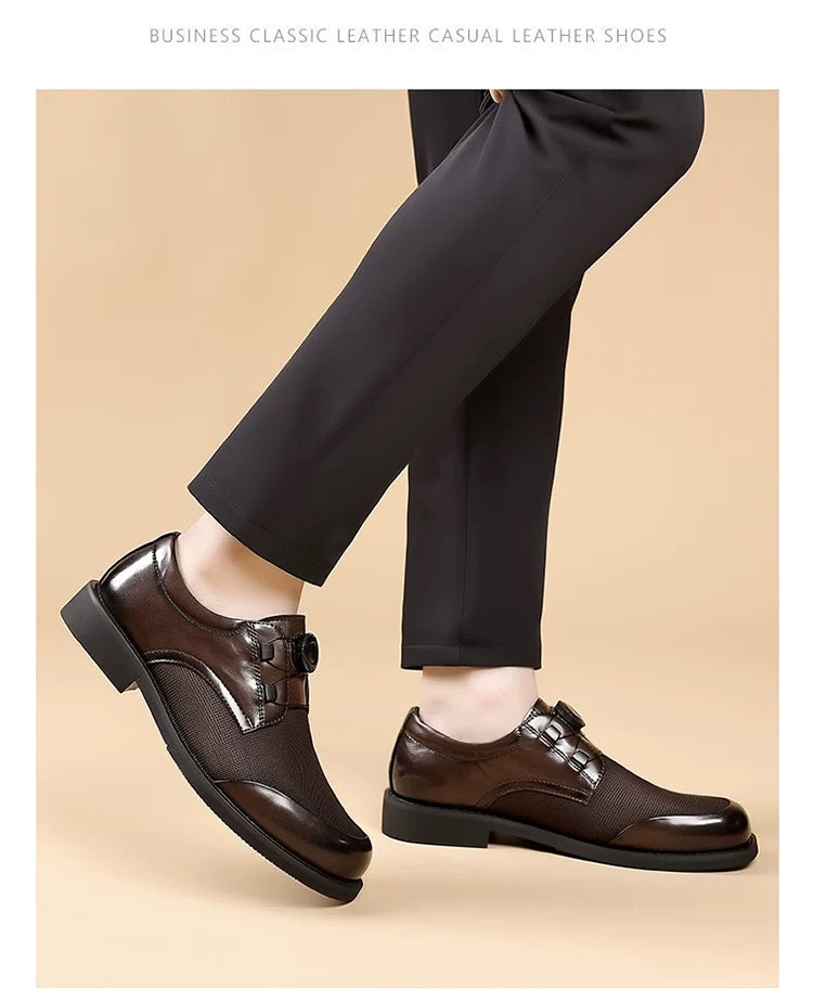 Rotating Buckle Ice-Resistant Mesh Comfortable Breathable Fashionable Versatile Leather Shoes