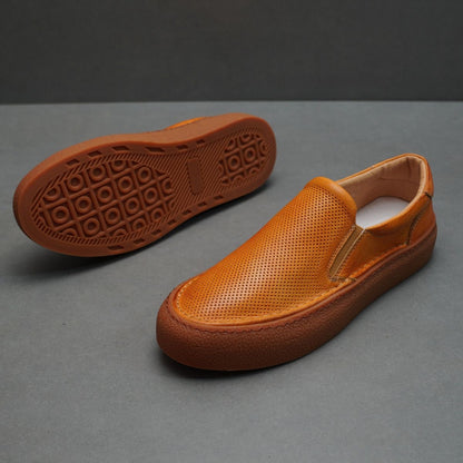 Handcrafted Vintage Minimalist Fashionable Versatile Lace-Up Casual Sneakers