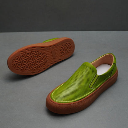 Handcrafted Vintage Minimalist Fashionable Versatile Lace-Up Casual Sneakers