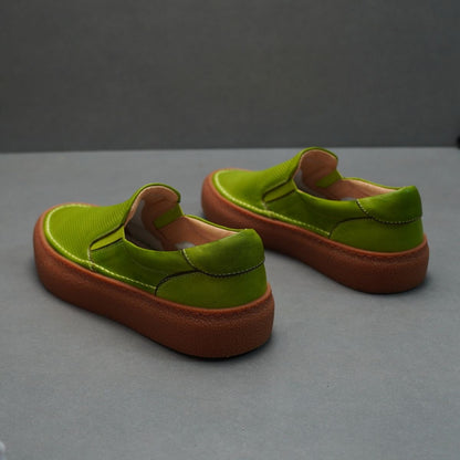 Handcrafted Vintage Minimalist Fashionable Versatile Lace-Up Casual Sneakers