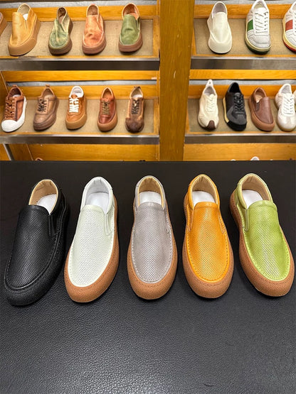 Handcrafted Vintage Minimalist Fashionable Versatile Lace-Up Casual Sneakers