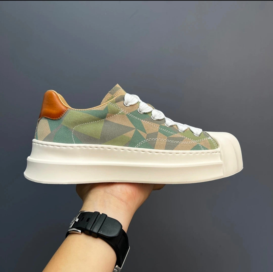 Handcrafted Vintage Shell-Toe Fashionable and Versatile Height-Boosting Low-Top Skate Shoes