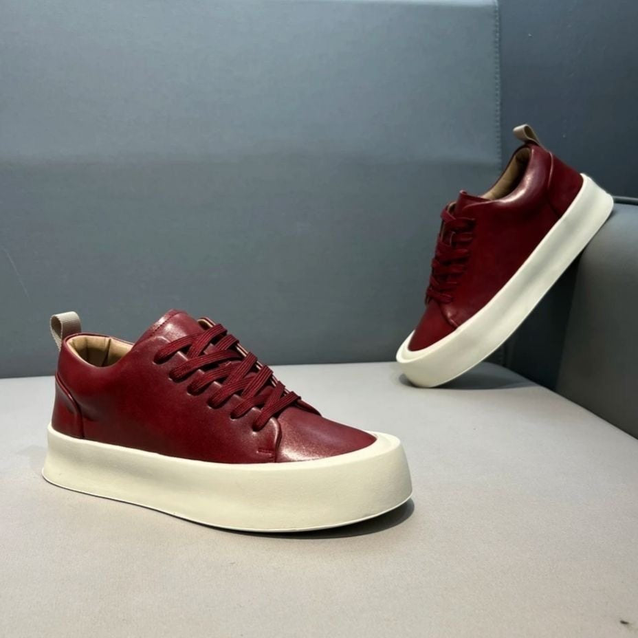 Solid-Color Breathable Low-Top Casual Sneakers