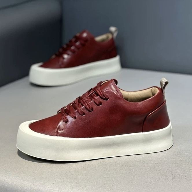 Solid-Color Breathable Low-Top Casual Sneakers
