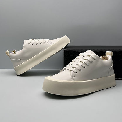 Solid-Color Breathable Low-Top Casual Sneakers