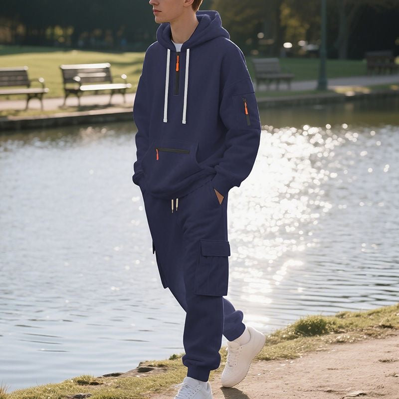 Heavyweight Fleece-Lined Casual Multi-Pocket Workwear Set