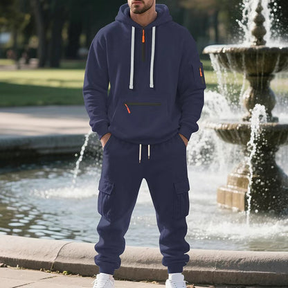 Heavyweight Fleece-Lined Casual Multi-Pocket Workwear Set