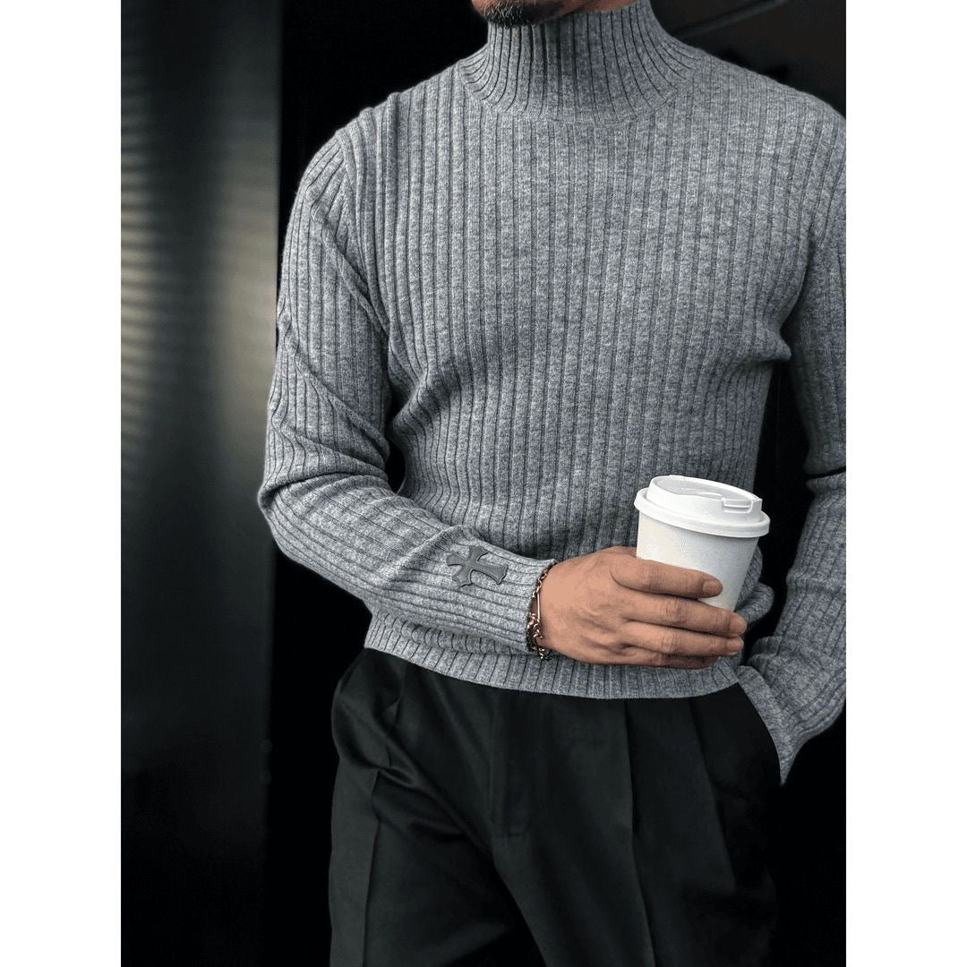 Men’s Slim-Fit Half Turtleneck Knit Sweater