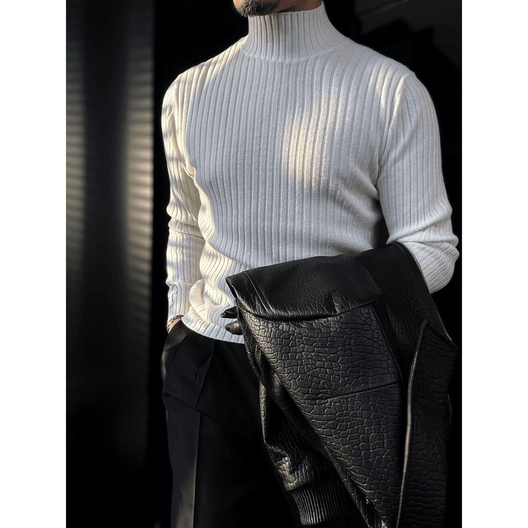 Men’s Slim-Fit Half Turtleneck Knit Sweater
