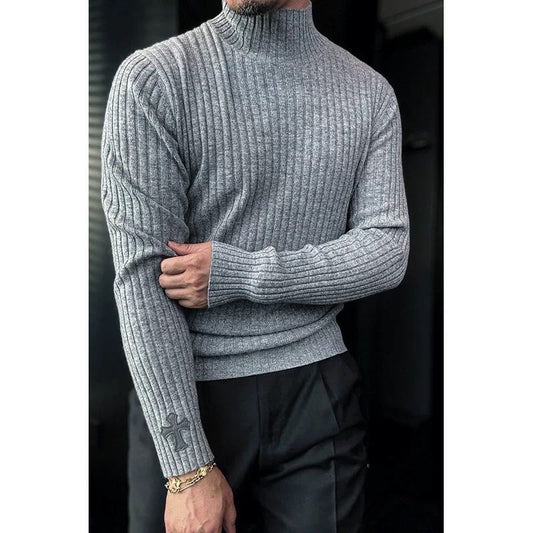 Men’s Slim-Fit Half Turtleneck Knit Sweater