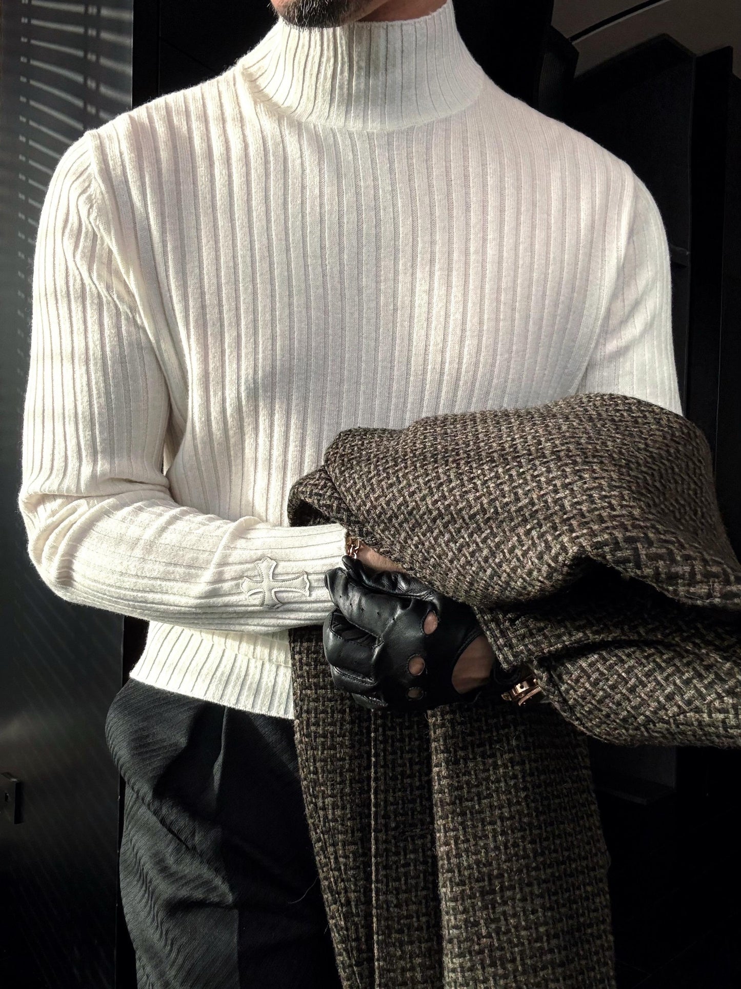 Men’s Slim-Fit Half Turtleneck Knit Sweater