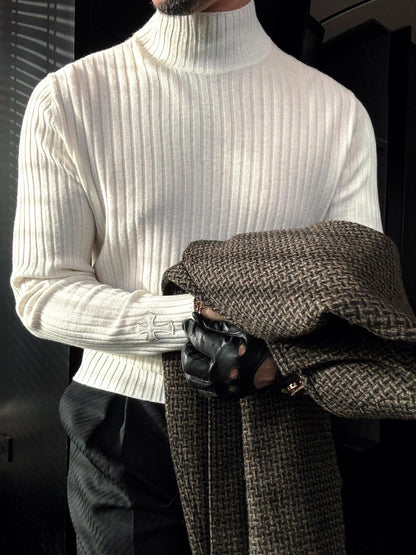 Men’s Slim-Fit Half Turtleneck Knit Sweater