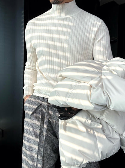 Men’s Slim-Fit Half Turtleneck Knit Sweater