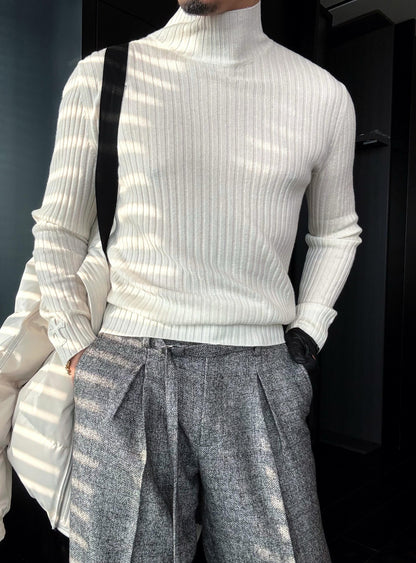 Men’s Slim-Fit Half Turtleneck Knit Sweater