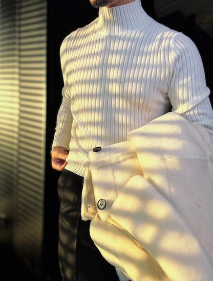 Men’s Slim-Fit Half Turtleneck Knit Sweater