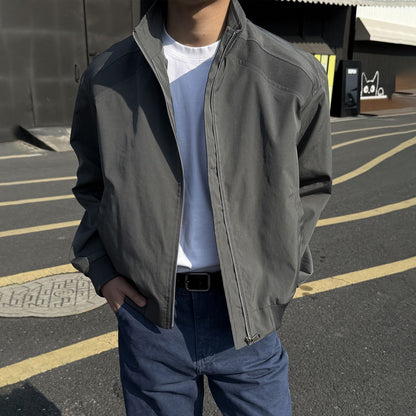 Deconstructed Vintage Aviator Jacket – Stand Collar Patchwork Design