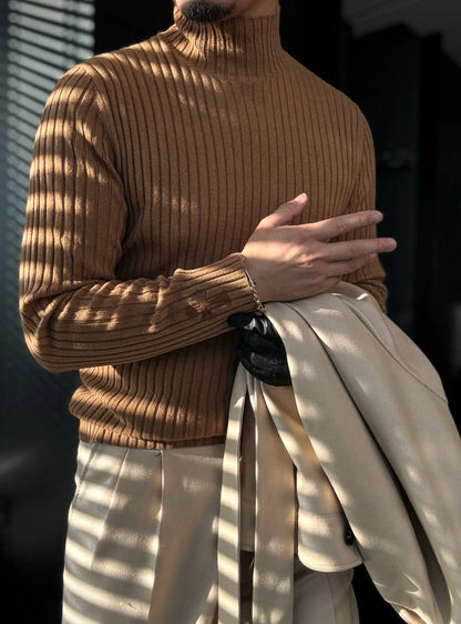 Men’s Slim-Fit Half Turtleneck Knit Sweater