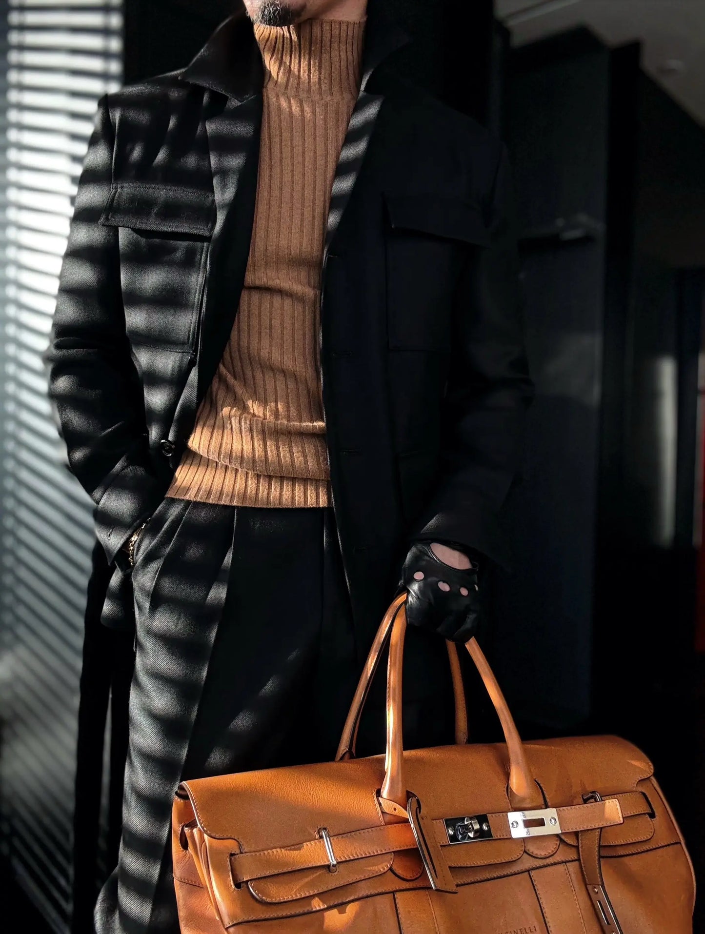 Men’s Slim-Fit Half Turtleneck Knit Sweater