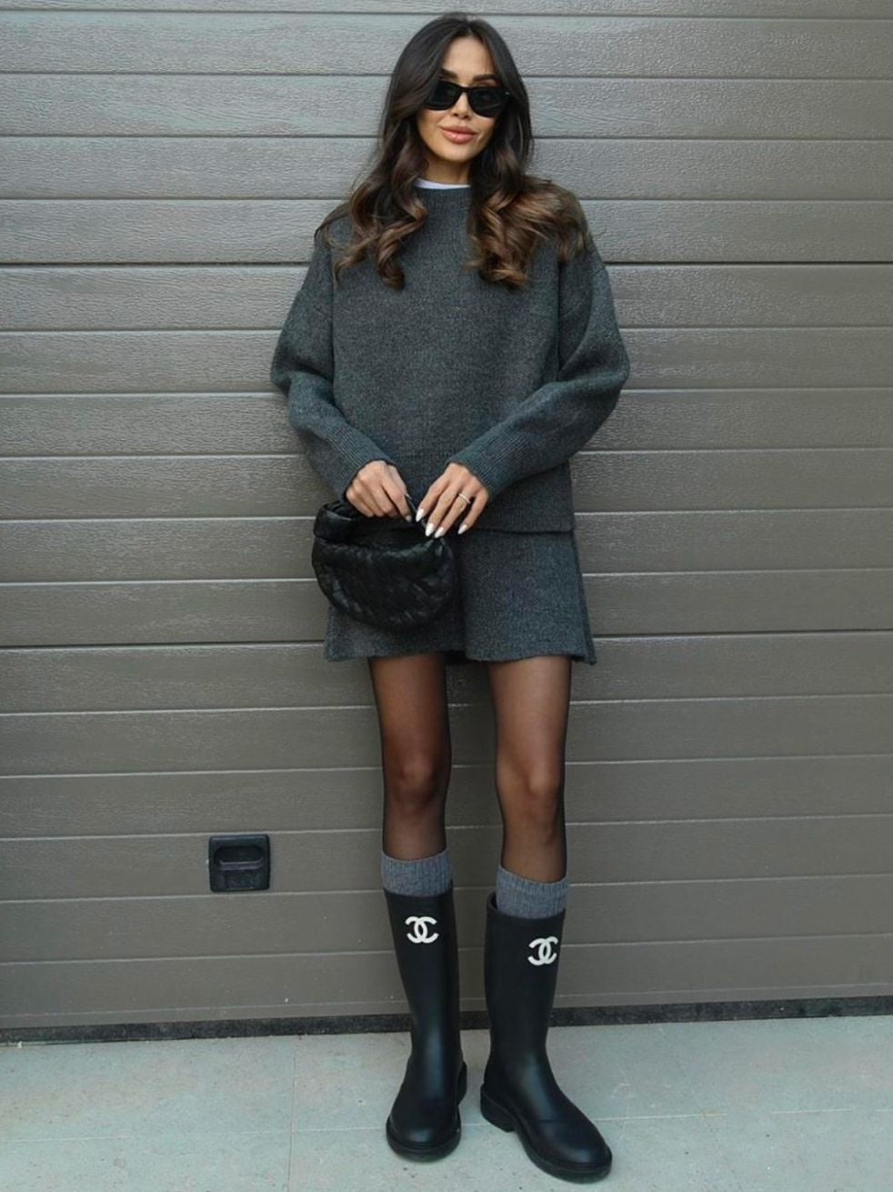 Chic Preppy Knit Sweater & Skirt Set