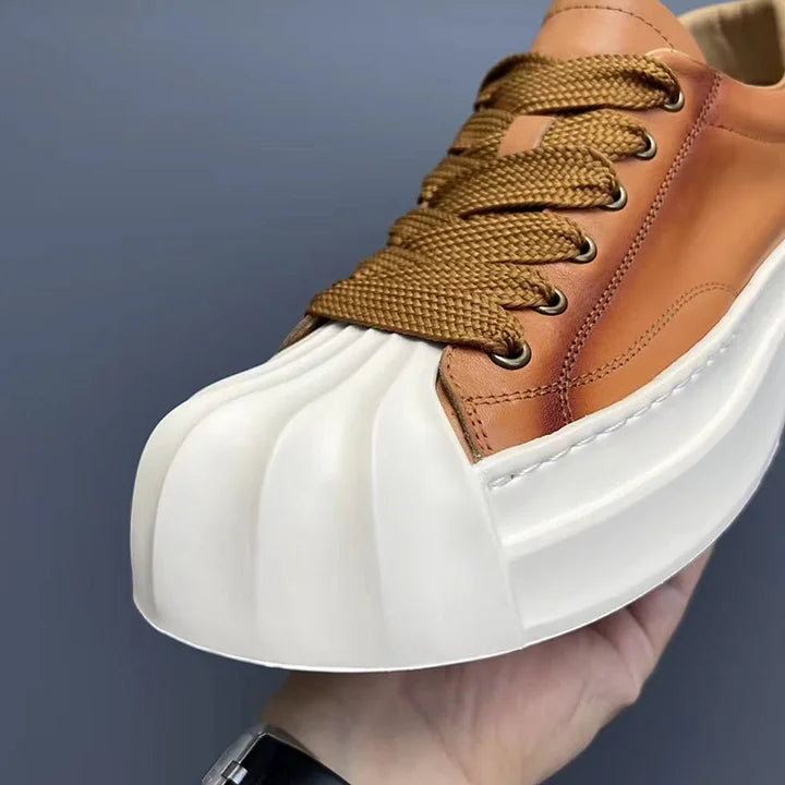 Handcrafted Vintage Shell-Toe Fashionable and Versatile Height-Boosting Low-Top Skate Shoes