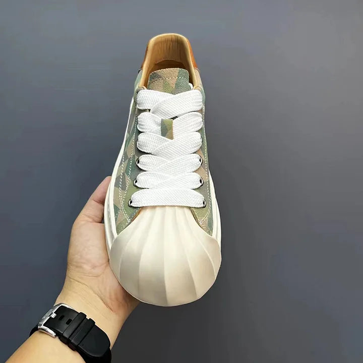 Handcrafted Vintage Shell-Toe Fashionable and Versatile Height-Boosting Low-Top Skate Shoes