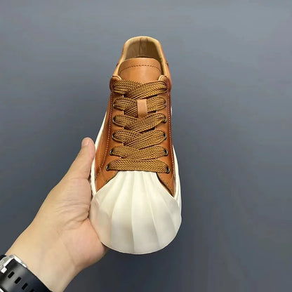 Handcrafted Vintage Shell-Toe Fashionable and Versatile Height-Boosting Low-Top Skate Shoes