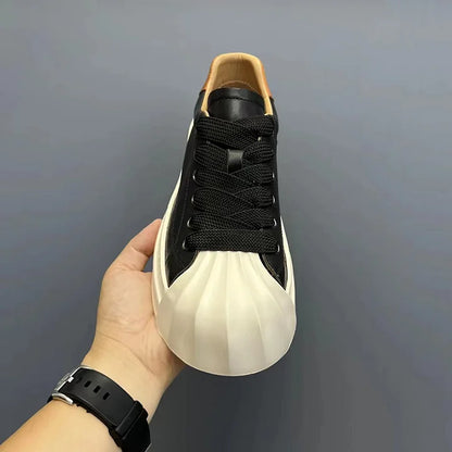Handcrafted Vintage Shell-Toe Fashionable and Versatile Height-Boosting Low-Top Skate Shoes