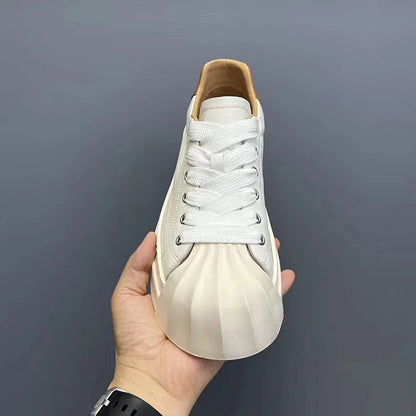 Handcrafted Vintage Shell-Toe Fashionable and Versatile Height-Boosting Low-Top Skate Shoes