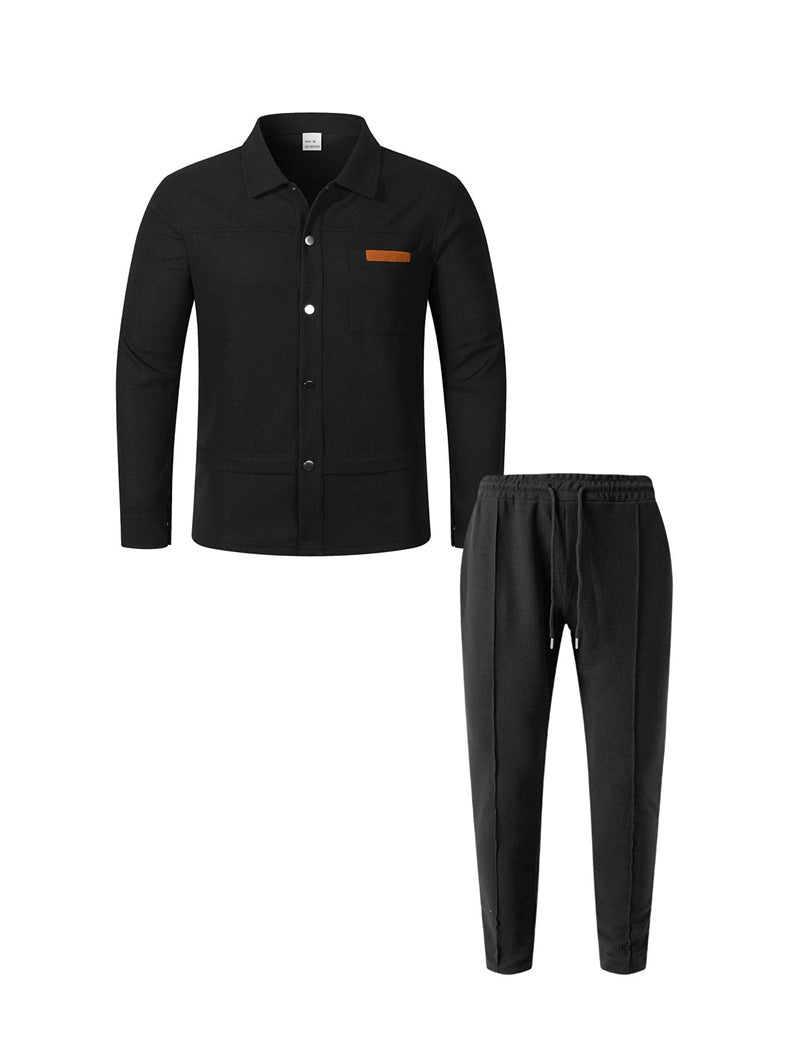 Men’s Casual Bomber Jacket & Pants 2-Piece Set