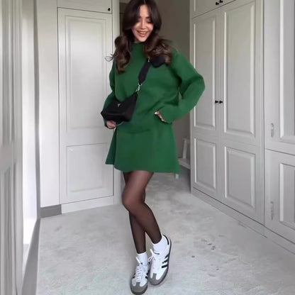 Chic Preppy Knit Sweater & Skirt Set